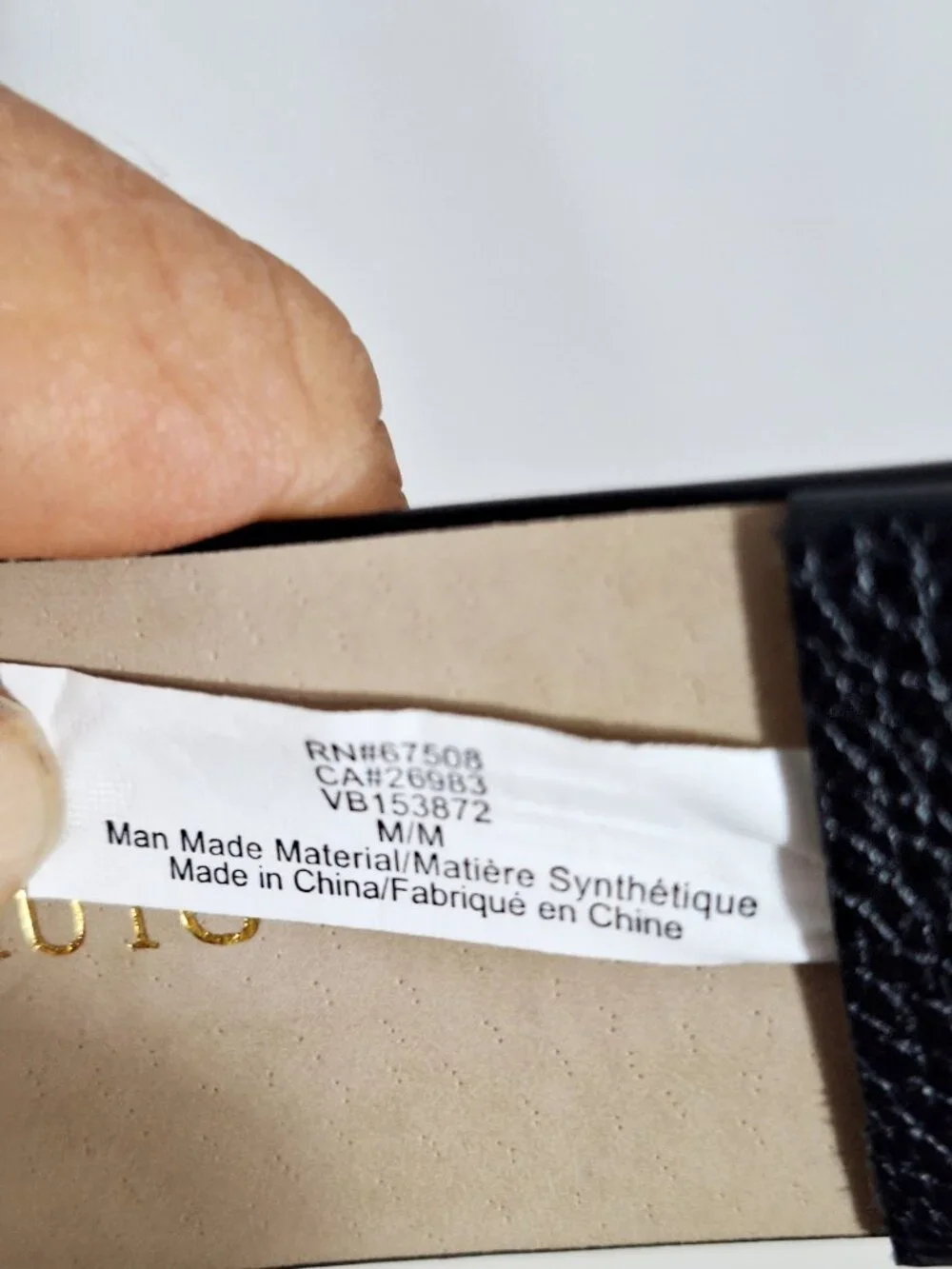 Vince Camuto Pebbled Black Belt M/M Gold Buckle